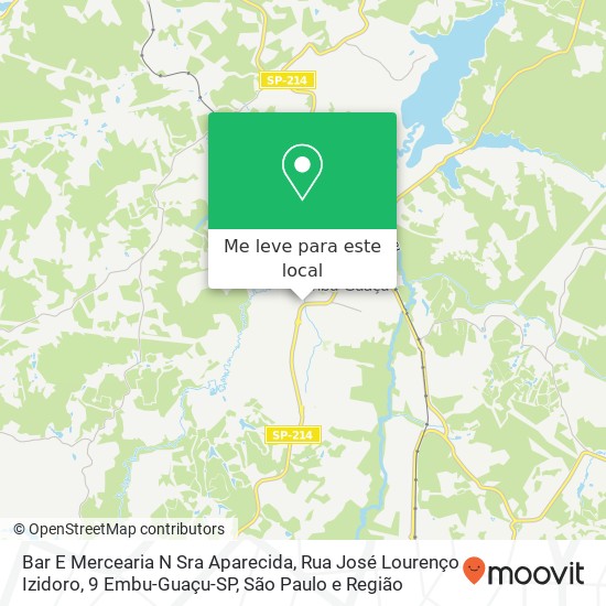 Bar E Mercearia N Sra Aparecida, Rua José Lourenço Izidoro, 9 Embu-Guaçu-SP mapa