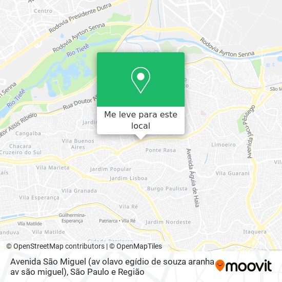 Avenida São Miguel (av olavo egídio de souza aranha av são miguel) mapa