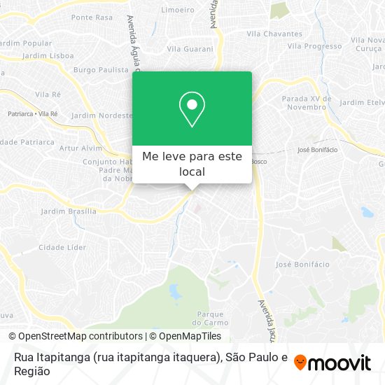 Rua Itapitanga (rua itapitanga itaquera) mapa