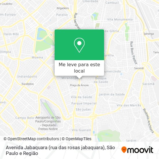 Avenida Jabaquara (rua das rosas jabaquara) mapa