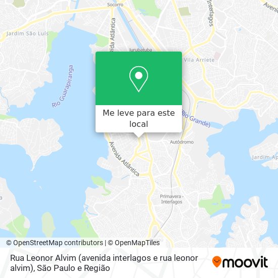 Rua Leonor Alvim (avenida interlagos e rua leonor alvim) mapa