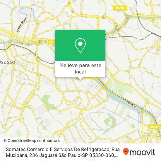 Somatec Comercio E Servicos De Refrigeracao, Rua Muxipana, 236 Jaguaré São Paulo-SP 05330-060 mapa