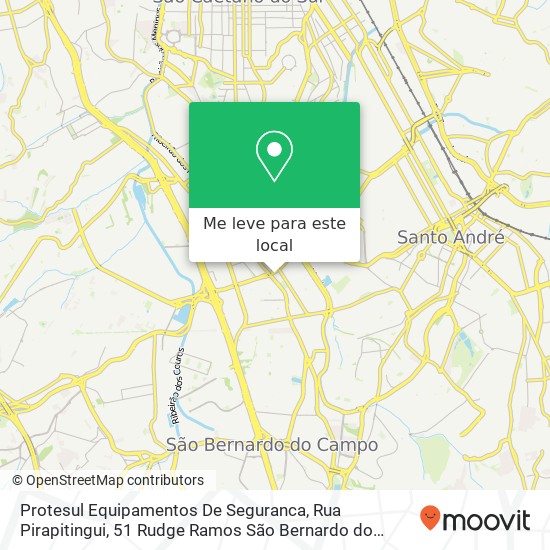 Protesul Equipamentos De Seguranca, Rua Pirapitingui, 51 Rudge Ramos São Bernardo do Campo-SP 09616-060 mapa