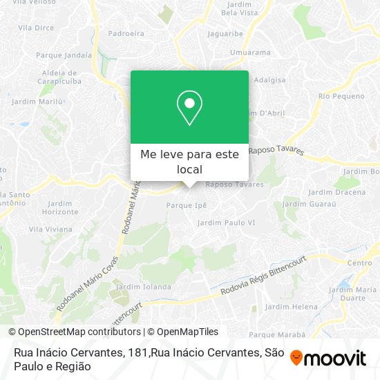 Rua Inácio Cervantes, 181,Rua Inácio Cervantes mapa
