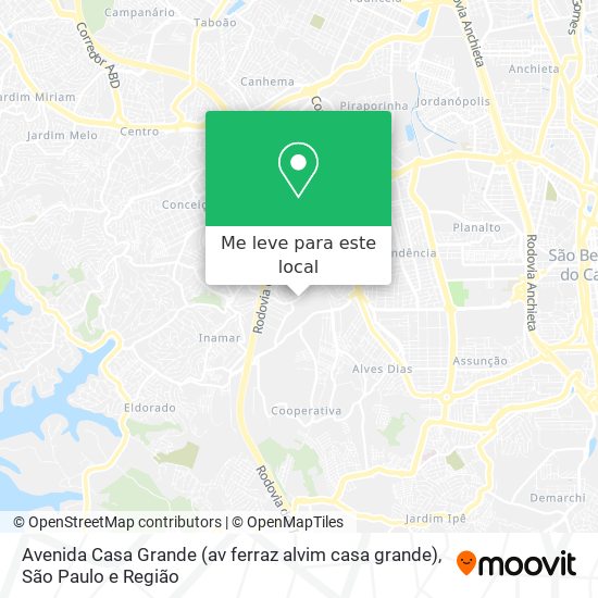 Avenida Casa Grande (av ferraz alvim casa grande) mapa
