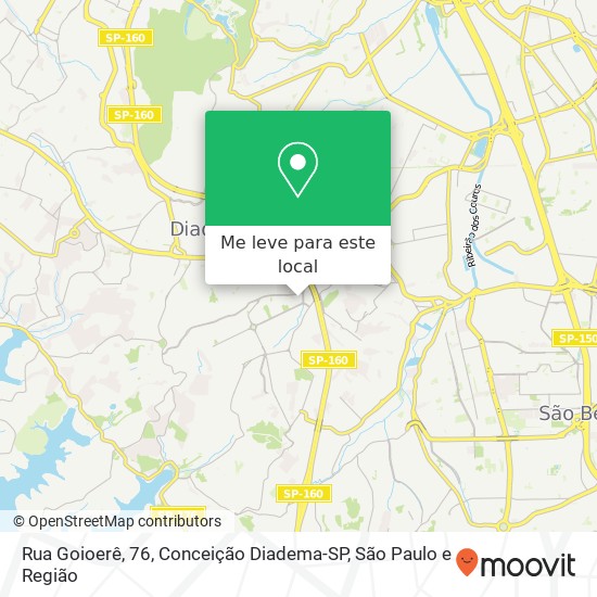 Rua Goioerê, 76, Conceição Diadema-SP mapa