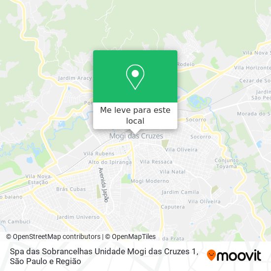 Spa das Sobrancelhas Unidade Mogi das Cruzes 1 mapa