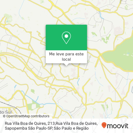 Rua Vila Boa de Quires, 213,Rua Vila Boa de Quires, Sapopemba São Paulo-SP mapa