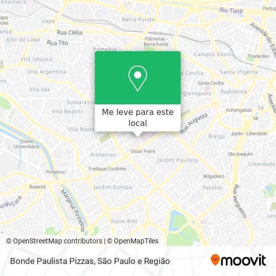 Bonde Paulista Pizzas mapa