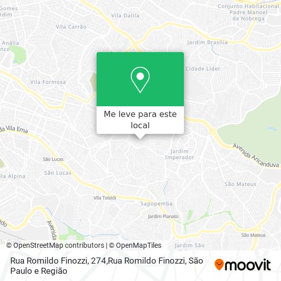 Rua Romildo Finozzi, 274,Rua Romildo Finozzi mapa