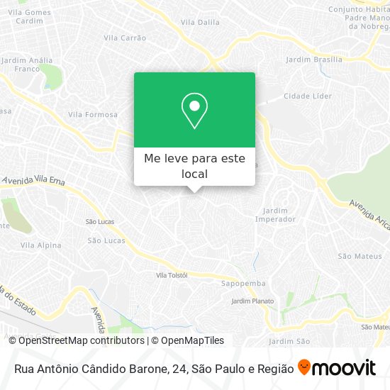 Rua Antônio Cândido Barone, 24 mapa