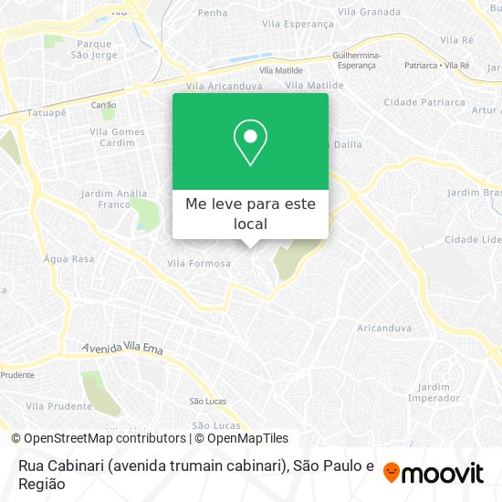 Rua Cabinari (avenida trumain cabinari) mapa