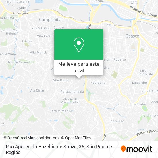Rua Aparecido Euzébio de Souza, 36 mapa