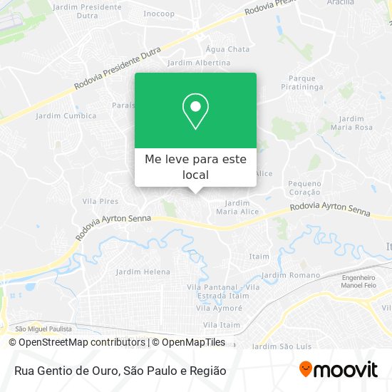 Rua Gentio de Ouro mapa