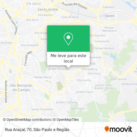Rua Araçaí, 70 mapa
