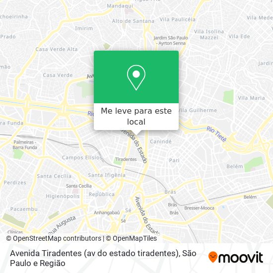Avenida Tiradentes (av do estado tiradentes) mapa