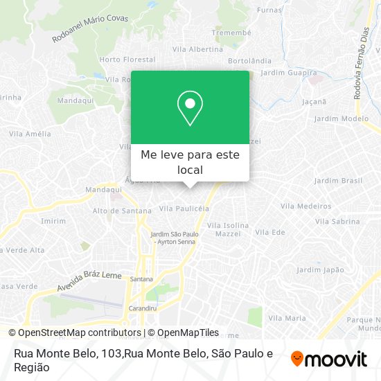 Rua Monte Belo, 103,Rua Monte Belo mapa