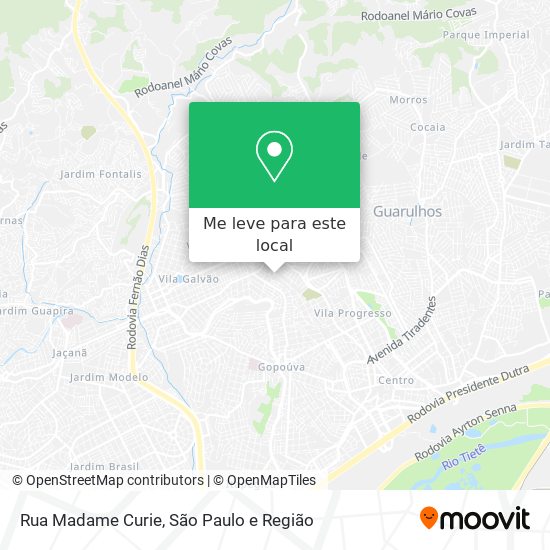 Rua Madame Curie mapa