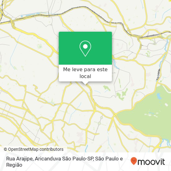 Rua Arajipe, Aricanduva São Paulo-SP mapa