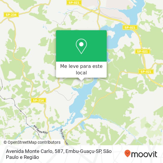 Avenida Monte Carlo, 587, Embu-Guaçu-SP mapa