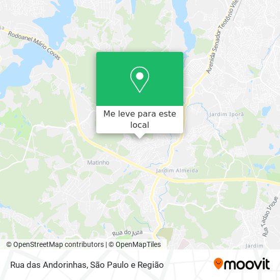 Rua das Andorinhas mapa