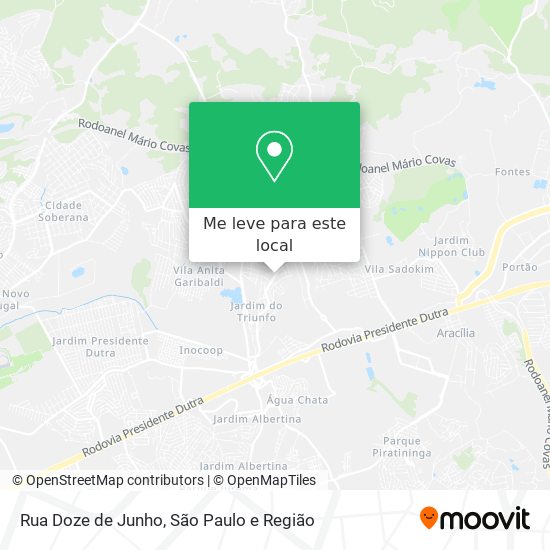 Rua Doze de Junho mapa