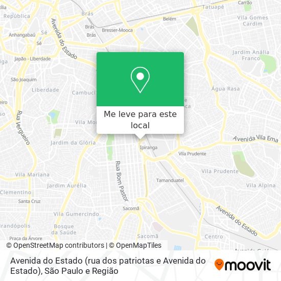 Avenida do Estado (rua dos patriotas e Avenida do Estado) mapa