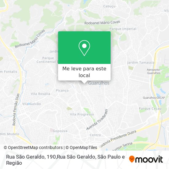 Rua São Geraldo, 190,Rua São Geraldo mapa