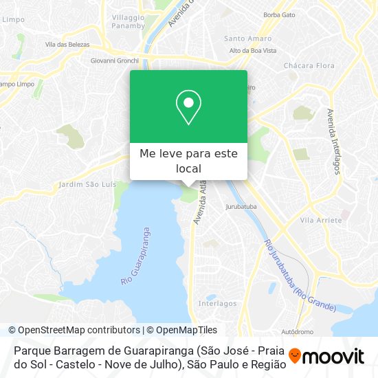 Parque Barragem de Guarapiranga (São José - Praia do Sol - Castelo - Nove de Julho) mapa