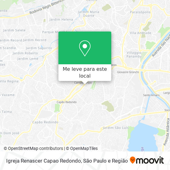 Igreja Renascer Capao Redondo mapa