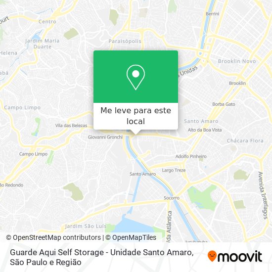 Guarde Aqui Self Storage - Unidade Santo Amaro mapa