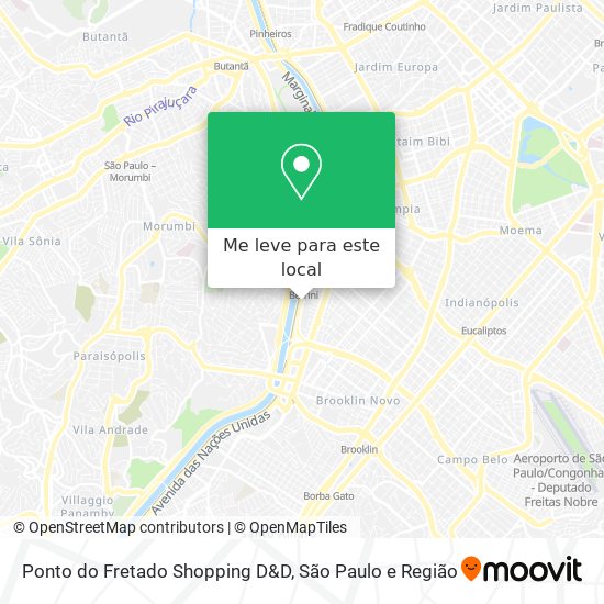 Ponto do Fretado Shopping D&D mapa