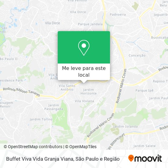 Buffet Viva Vida Granja Viana mapa