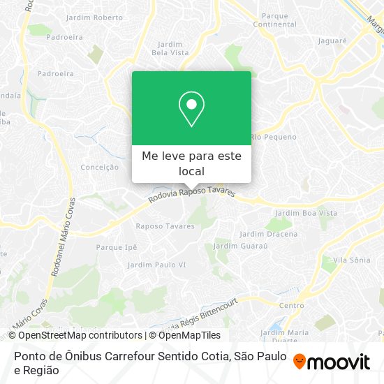 Ponto de Ônibus Carrefour Sentido Cotia mapa