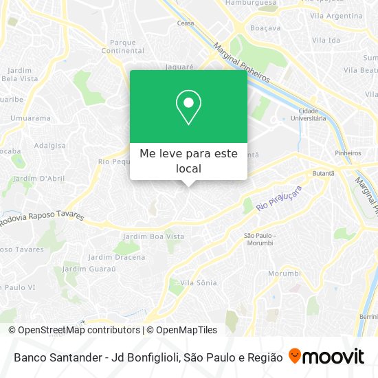 Banco Santander - Jd Bonfiglioli mapa