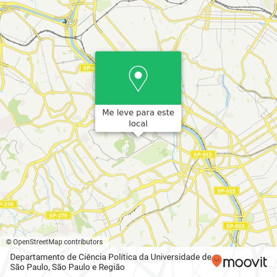 Departamento de Ciência Política da Universidade de São Paulo mapa