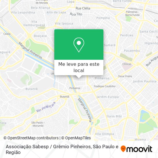 Associação Sabesp / Grêmio Pinheiros mapa