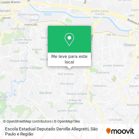 Escola Estadual Deputado Derville Allegretti mapa