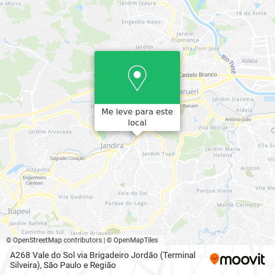 A268 Vale do Sol via Brigadeiro Jordão (Terminal Silveira) mapa
