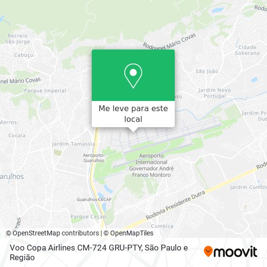 Voo Copa Airlines CM-724 GRU-PTY mapa