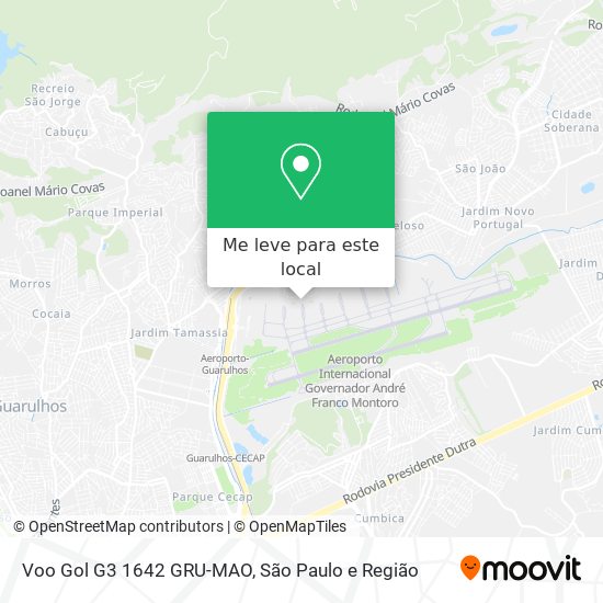 Voo Gol G3 1642 GRU-MAO mapa