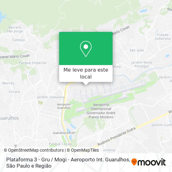 Plataforma 3 - Gru / Mogi - Aeroporto Int. Guarulhos mapa