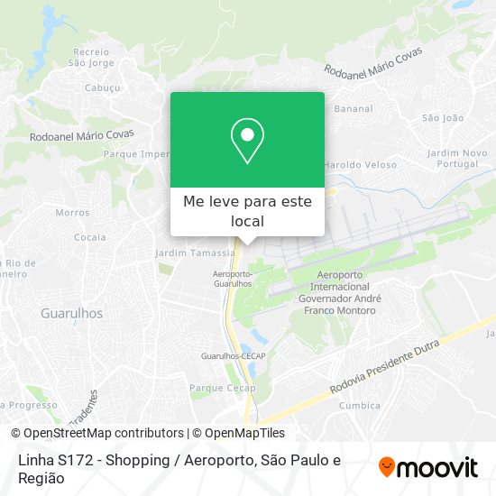 Linha S172 - Shopping / Aeroporto mapa