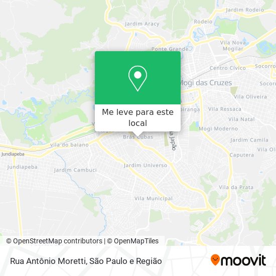 Rua Antônio Moretti mapa