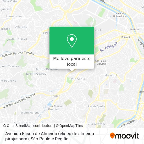Avenida Eliseu de Almeida (eliseu de almeida pirajussara) mapa