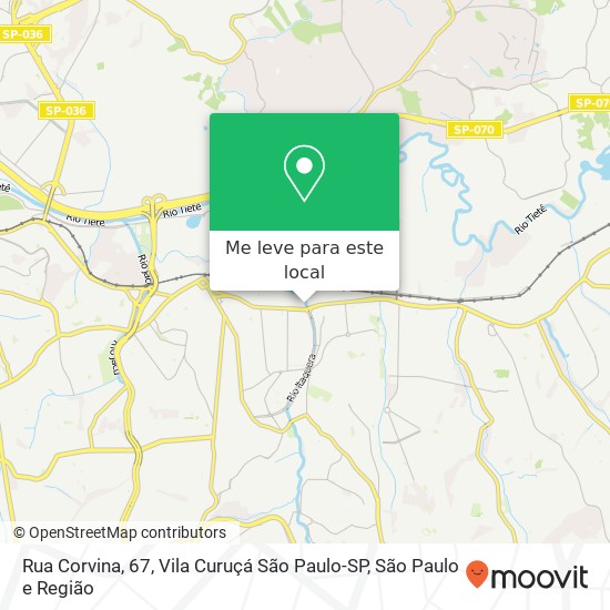 Rua Corvina, 67, Vila Curuçá São Paulo-SP mapa
