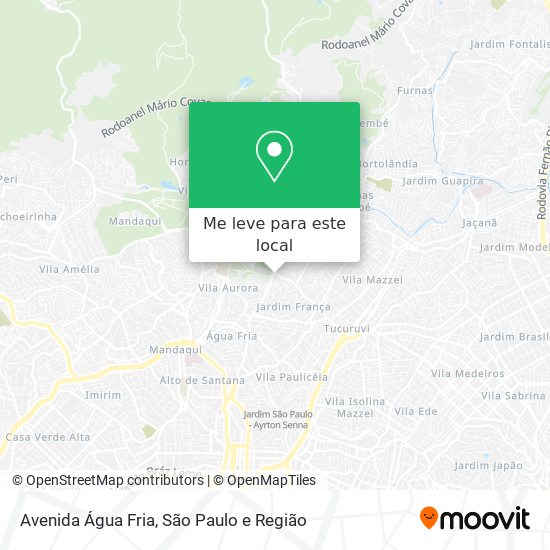 Avenida Água Fria mapa