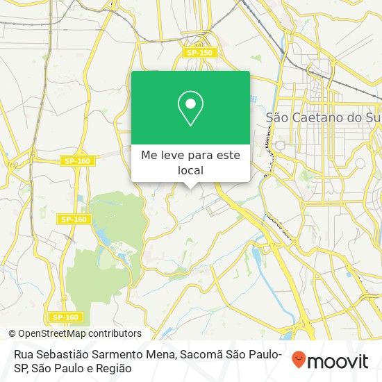 Rua Sebastião Sarmento Mena, Sacomã São Paulo-SP mapa