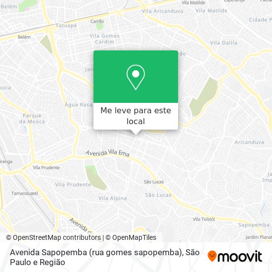 Avenida Sapopemba (rua gomes sapopemba) mapa