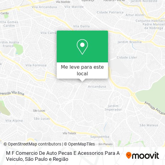 M F Comercio De Auto Pecas E Acessorios Para A Veiculo mapa